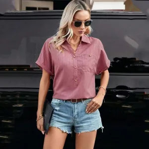 Glow Chic's Casual Loose Top With Pocket