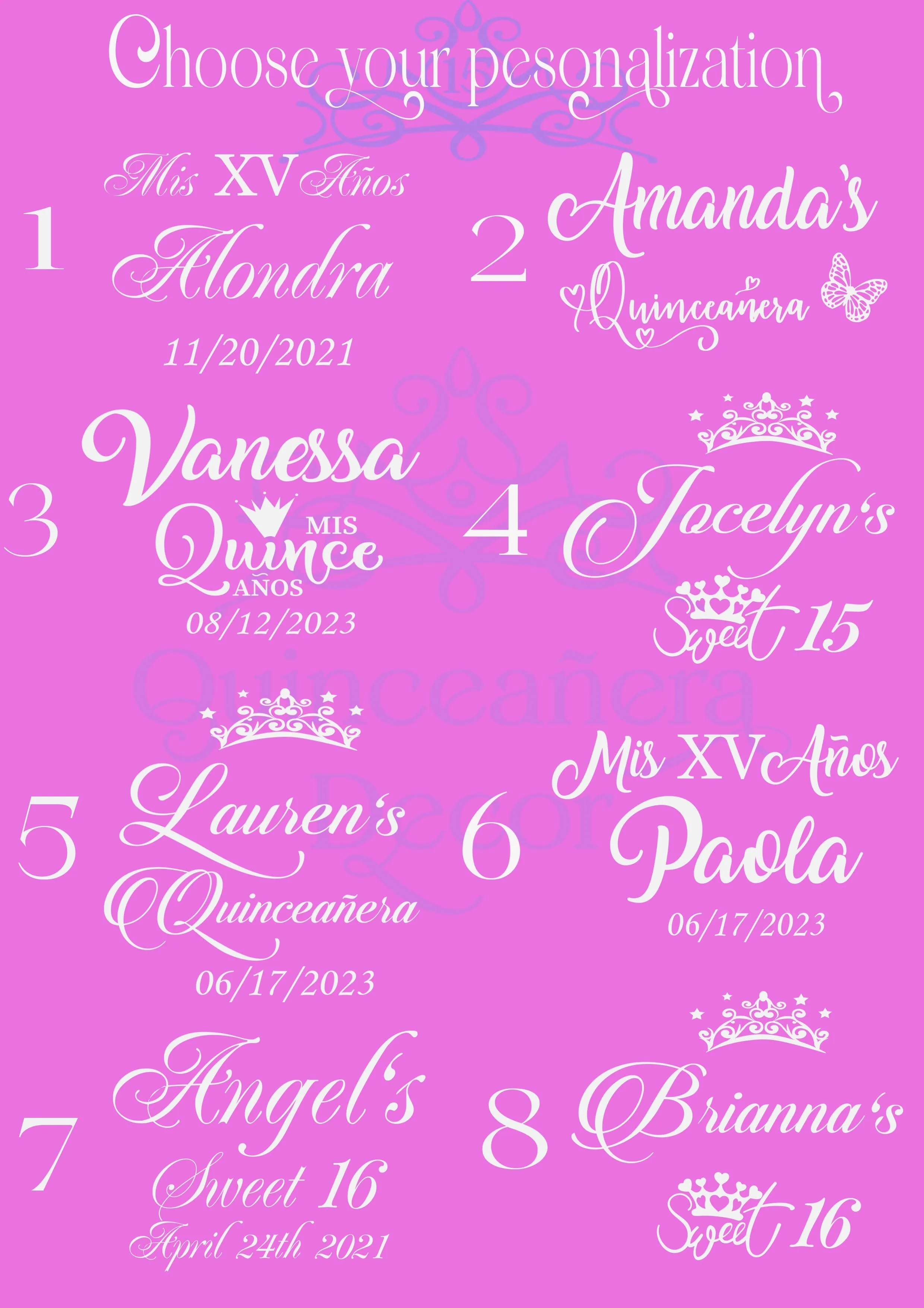 Gold 6 quinceanera champagne glasses (simple design)