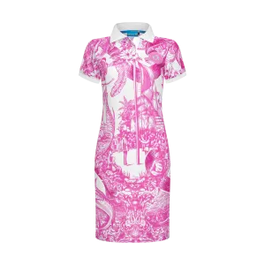 HERITAGE BREAST CANCER AWARENESS POLO DRESS-WHITE