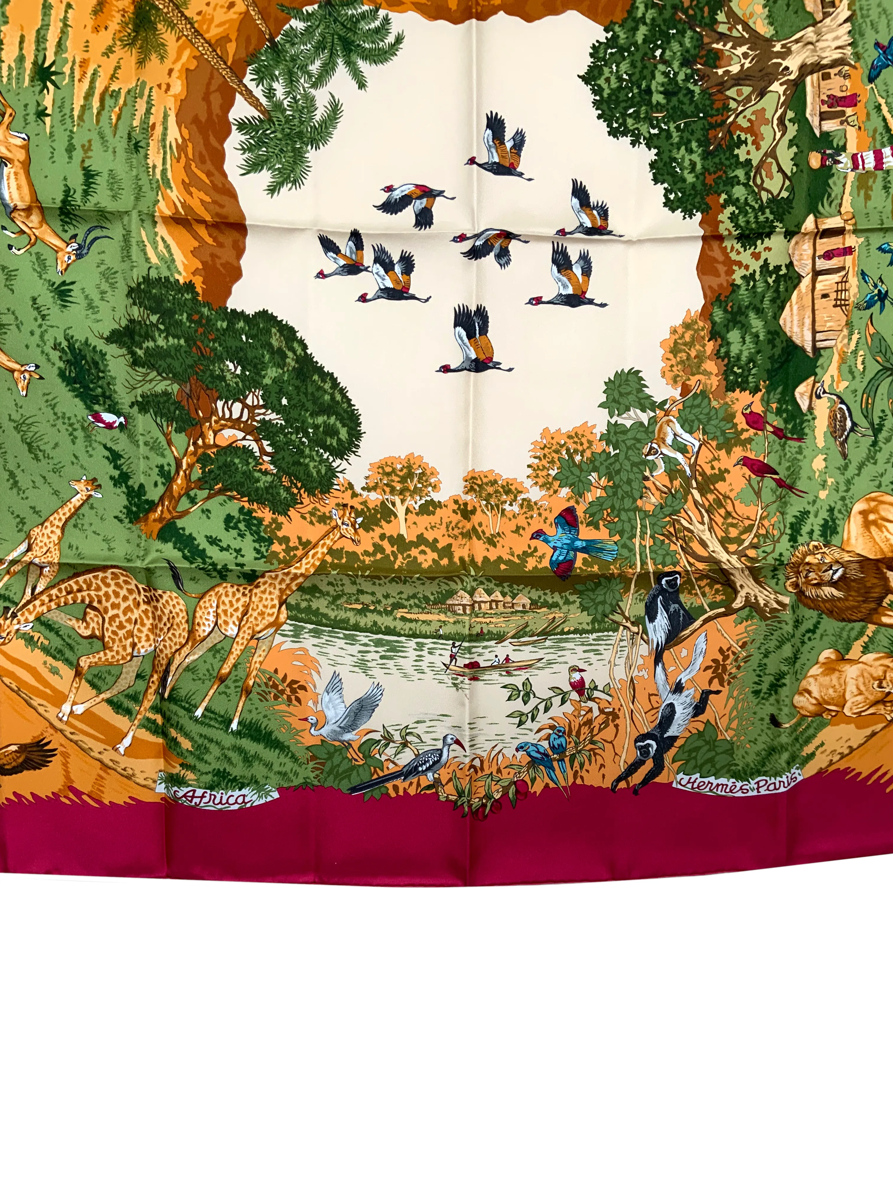 HERMES Africa Silk Scarf 90