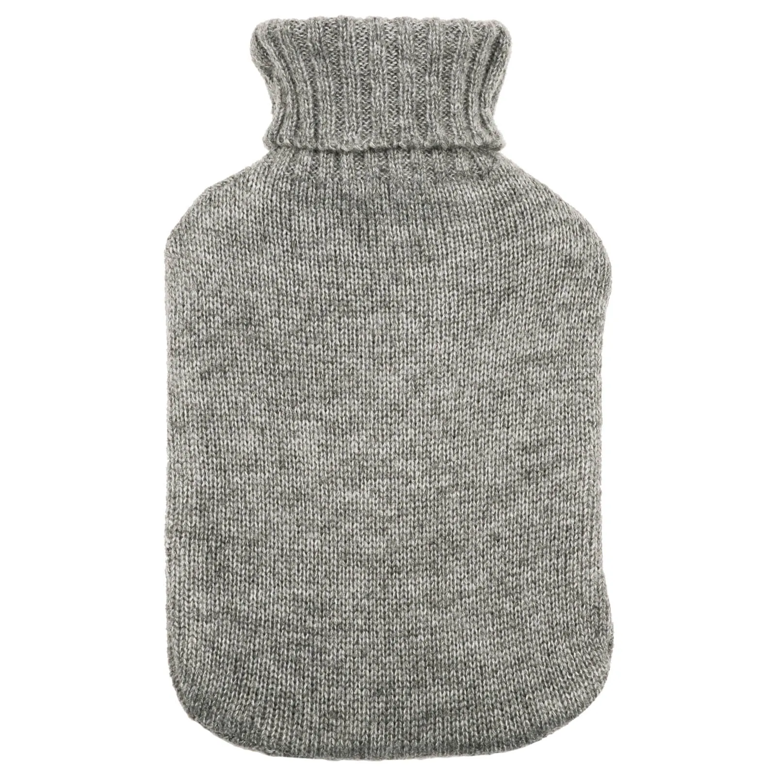 Hot Water Bottle Soft Chunky Cable Knit Cover Grey 2 Litre