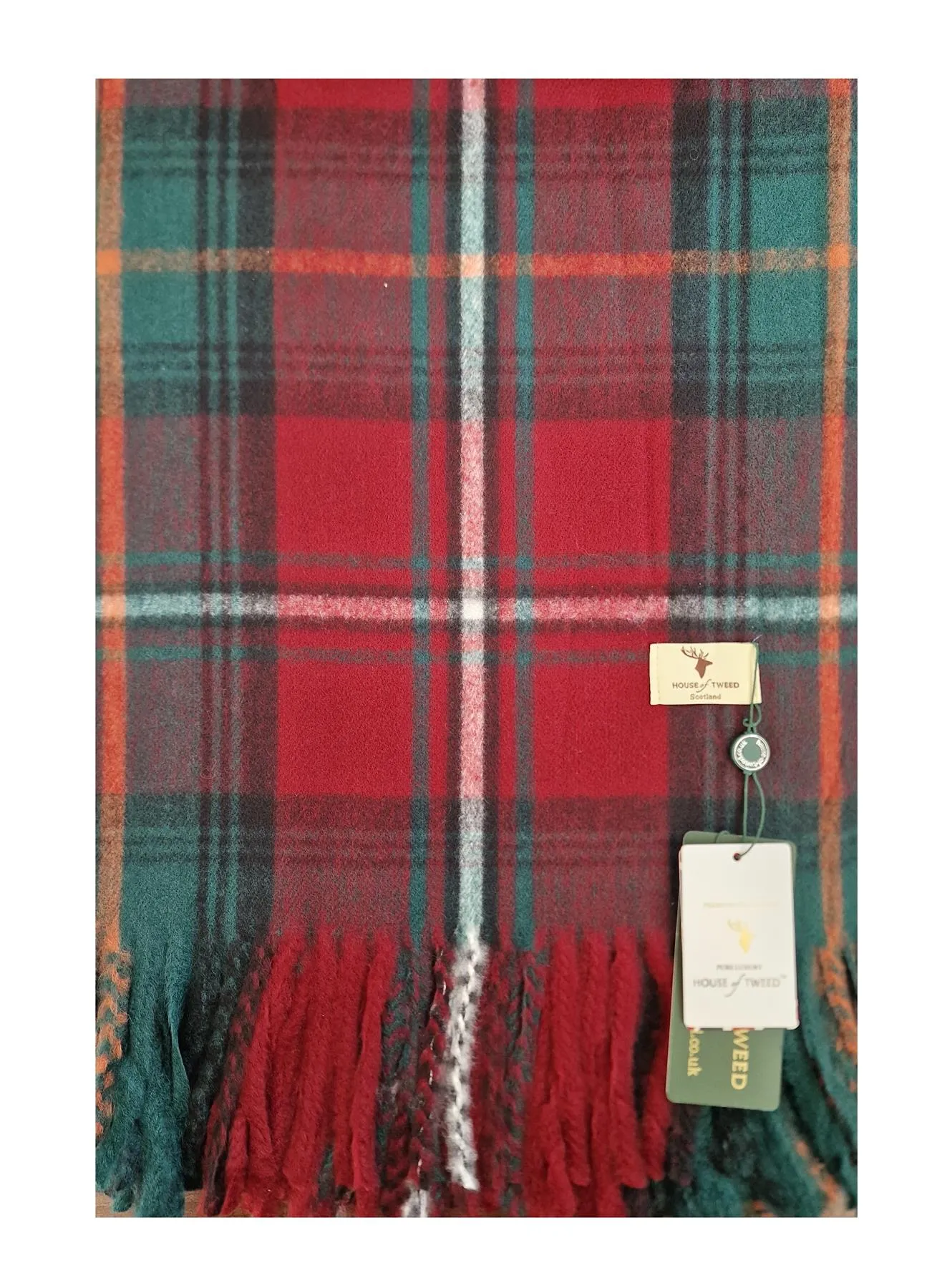 House Of Tweed Scarf Neck Wrap Super Soft Tartan Check Scotland