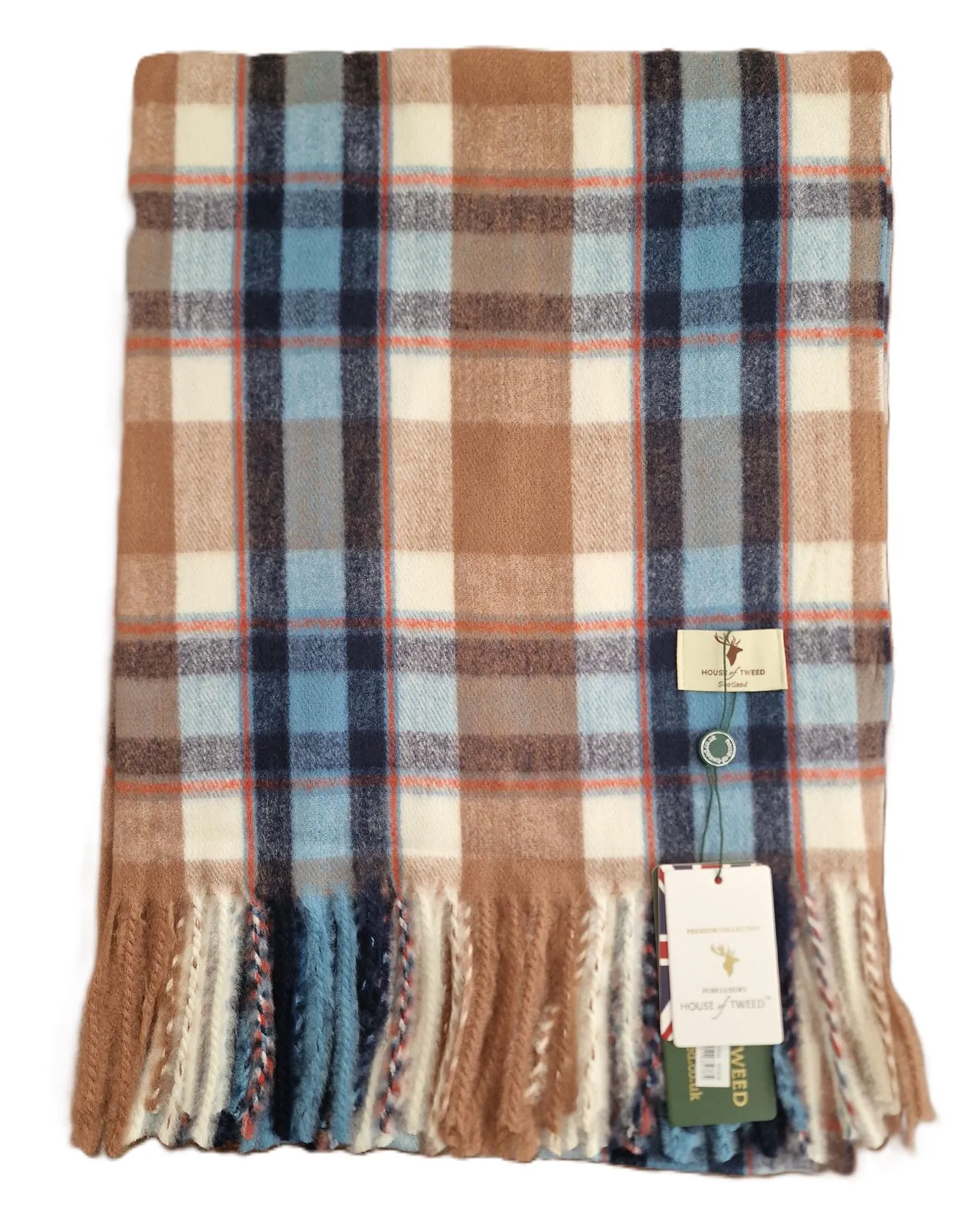 House Of Tweed Scarf Neck Wrap Super Soft Tartan Check Scotland