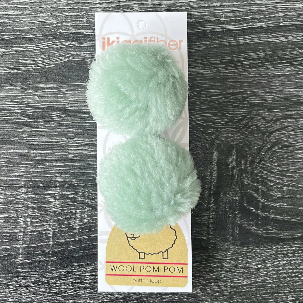 Ikigai Fiber Wool Pom Poms - Mint Wool Pom 6cm