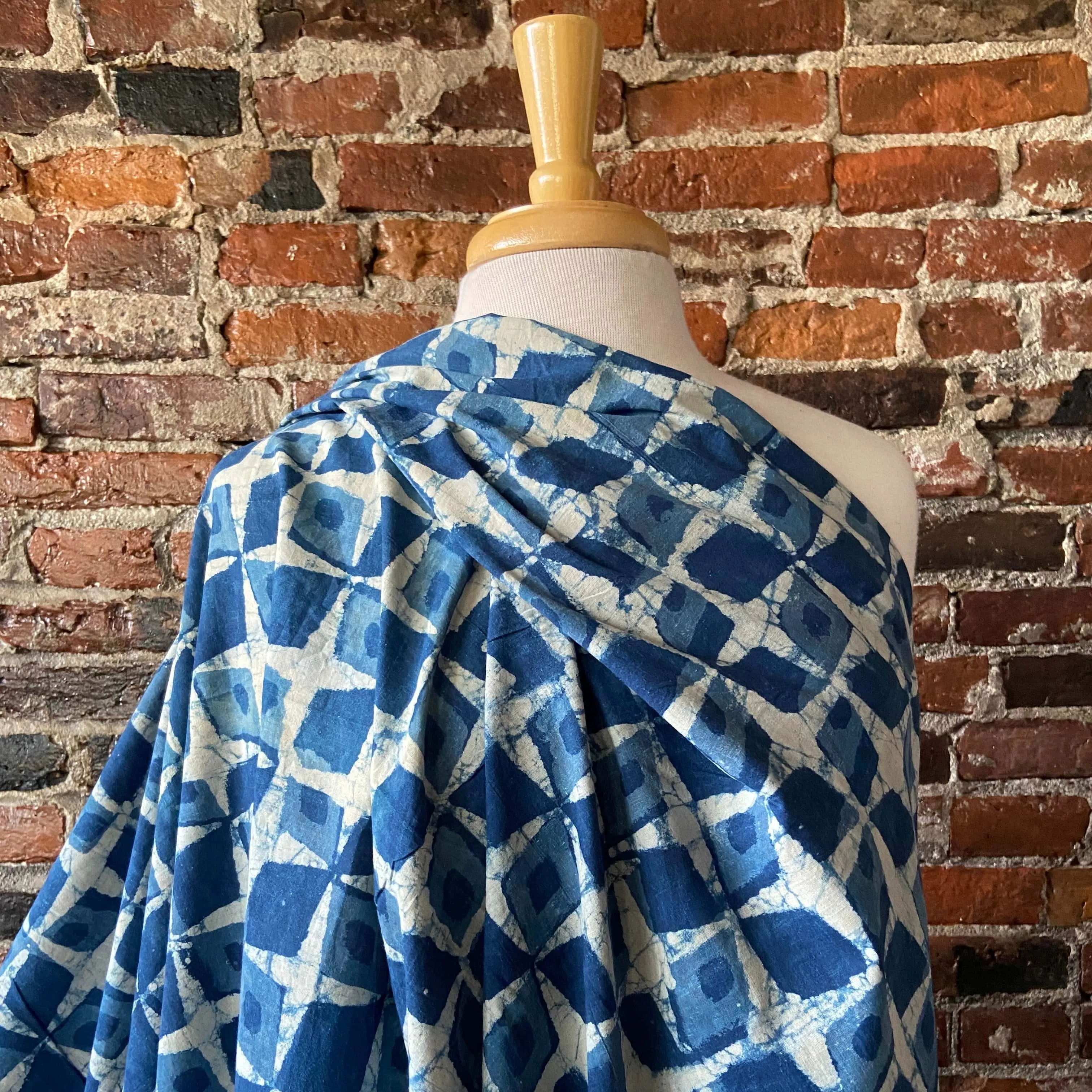 Indigo Block Print - Diamond Pinwheels