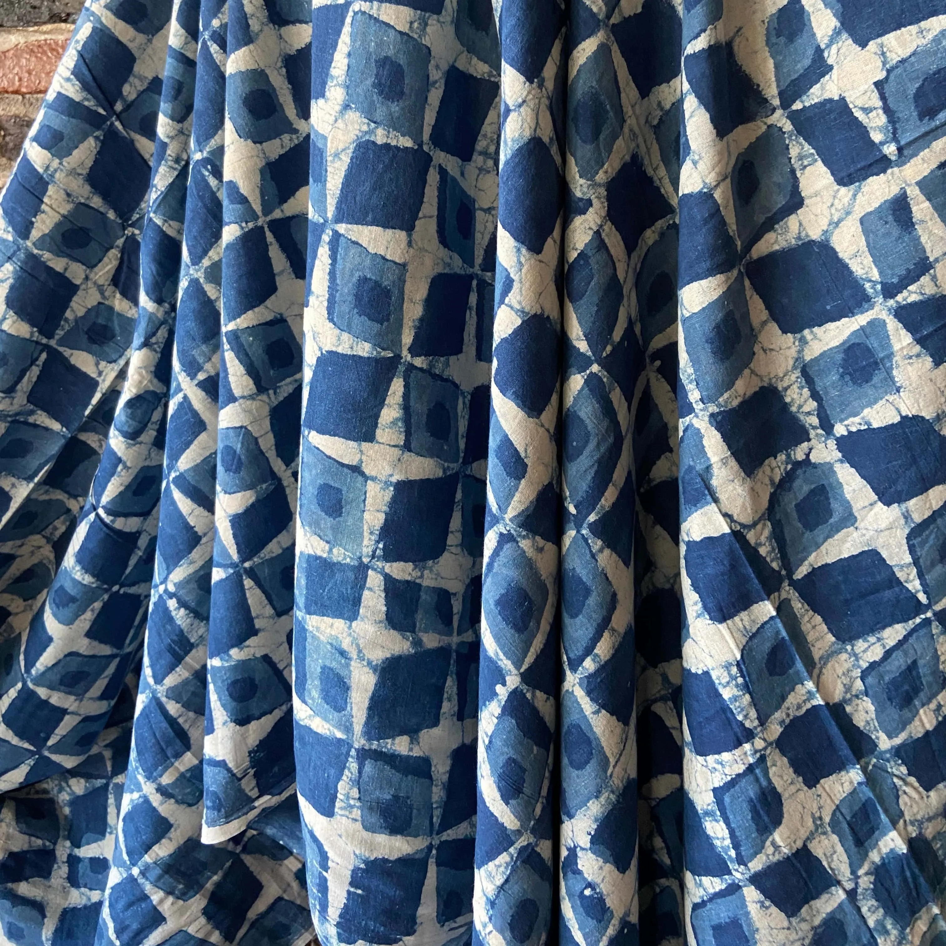 Indigo Block Print - Diamond Pinwheels