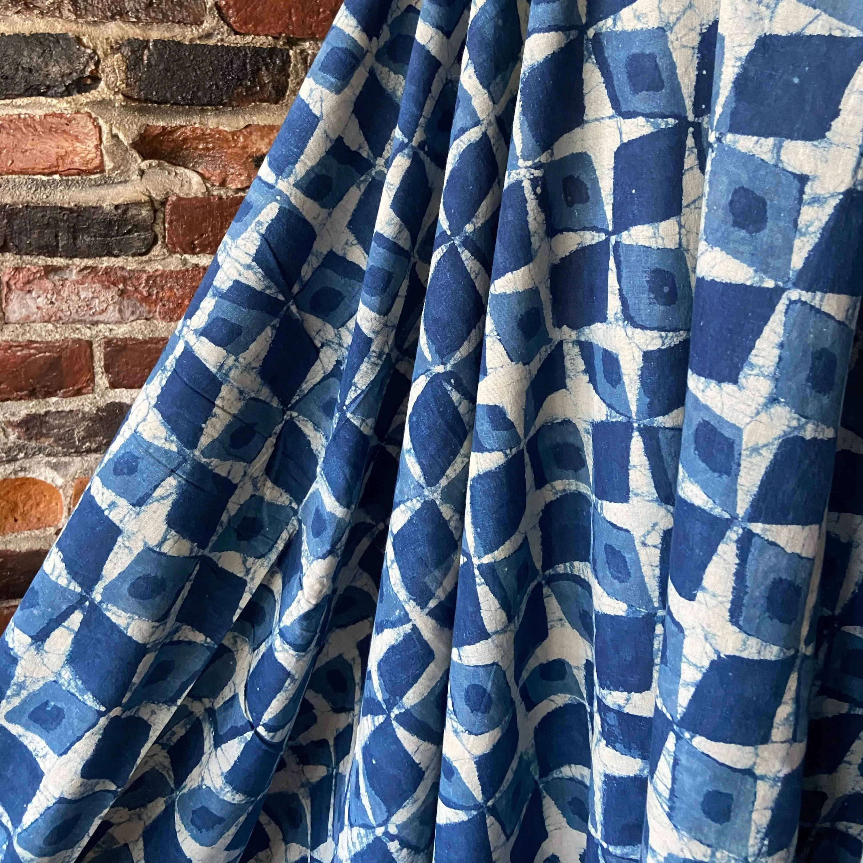 Indigo Block Print - Diamond Pinwheels