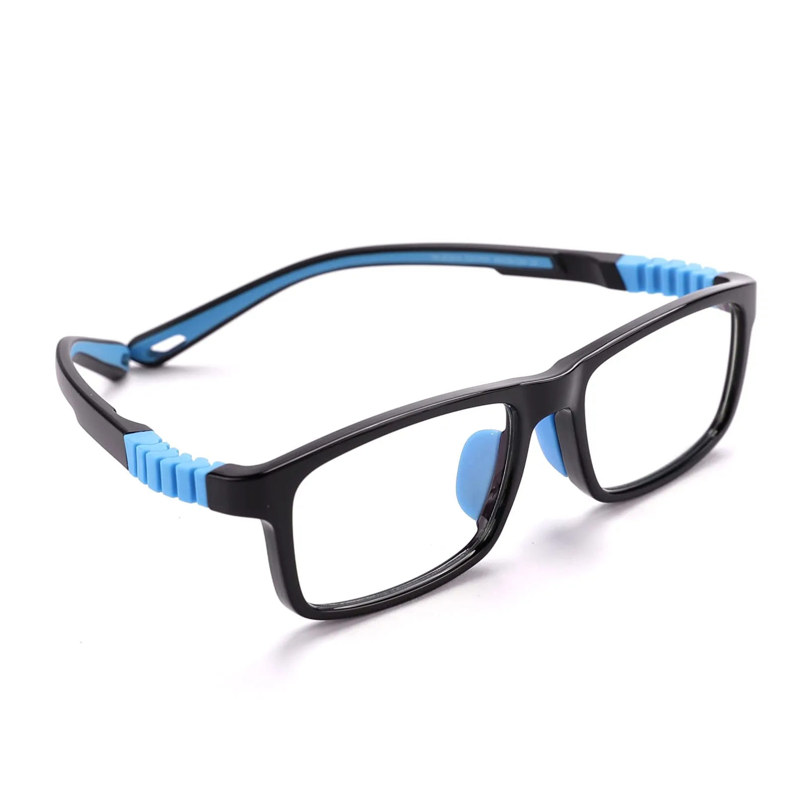 Intellilens | Zero Power Blue Cut Computer Glasses | Anti Glare, Lightweight & Blocks Harmful Rays | UV Protection Specs | For Boys & Girls | Black | Square | Small