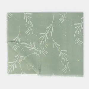 Katie Loxton 184cm Sage Mistletoe Printed Foil Scarf