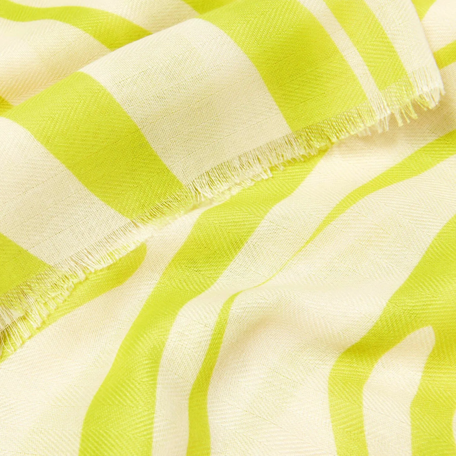 Katie Loxton Printed Scarf Tiger Off White & Lime