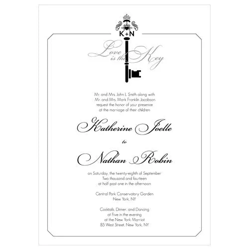 Key Monogram Invitation