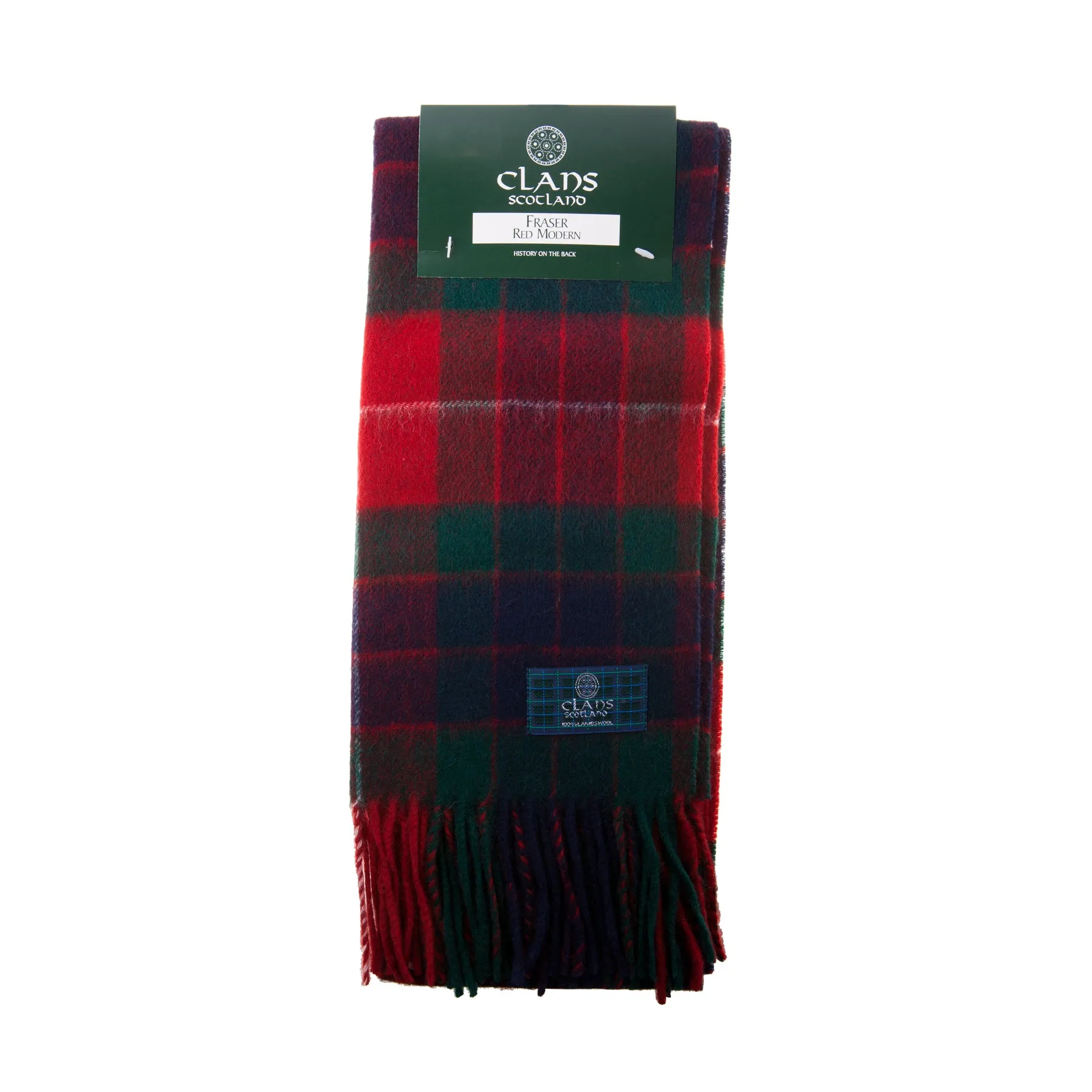 Lambswool Scottish Tartan Clan Scarf  Fraser Red