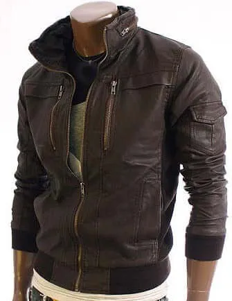 Leather jacket for mens new fashion in black Slimfit