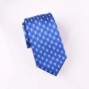 Light Blue Small Ocean Ripple Ego Paisley Droplets Modern Tie 3"