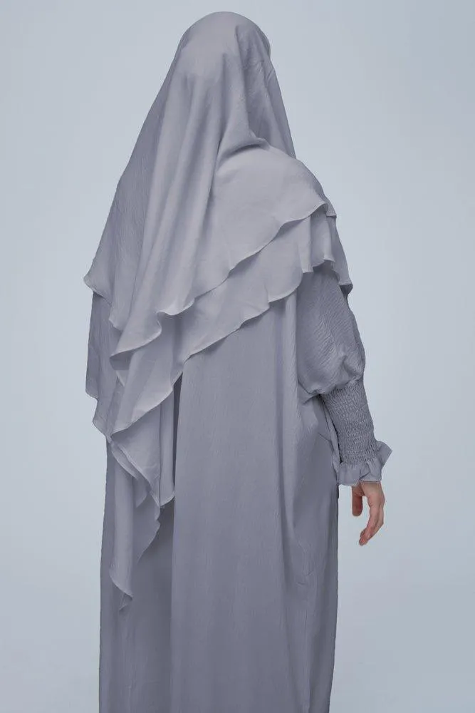 Light Gray Pristine prayer gown for Omrah or prayer