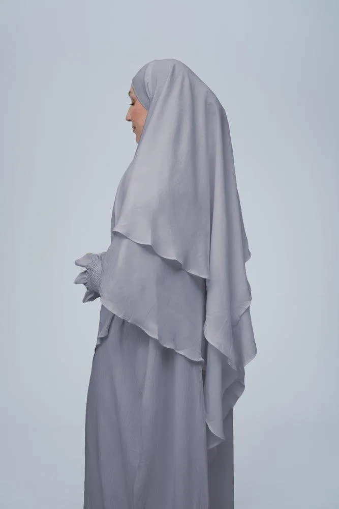 Light Gray Pristine prayer gown for Omrah or prayer