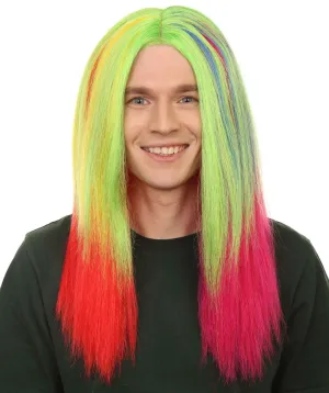 Long Length Rainbow Rapper Lace Front T-Part Wig, 21" Inch Multi Color Hair | HPO