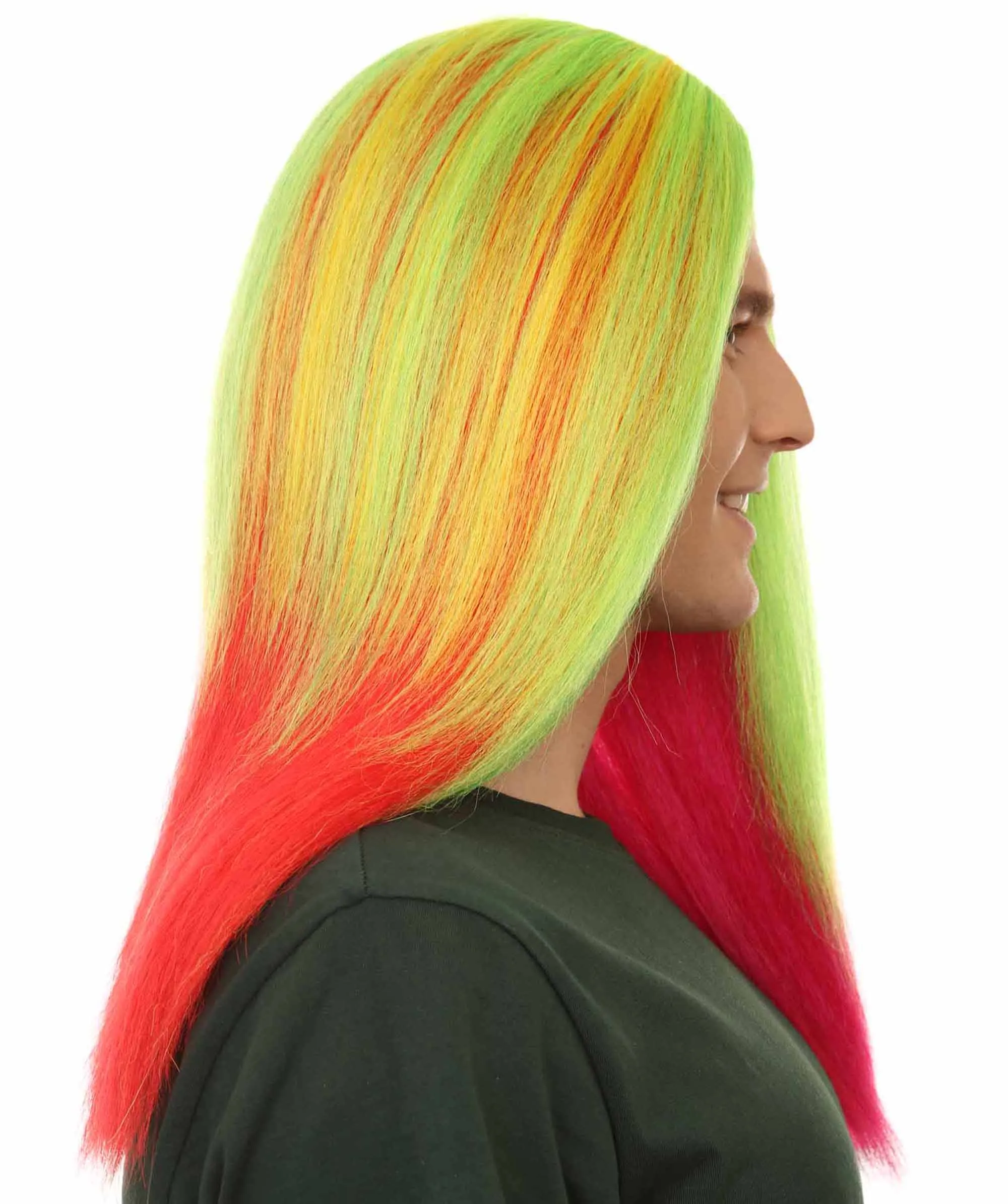 Long Length Rainbow Rapper Lace Front T-Part Wig, 21" Inch Multi Color Hair | HPO