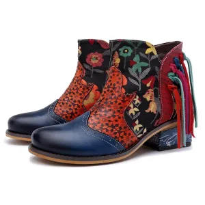 Marley Boho Hippie Fringe Ankle Boots