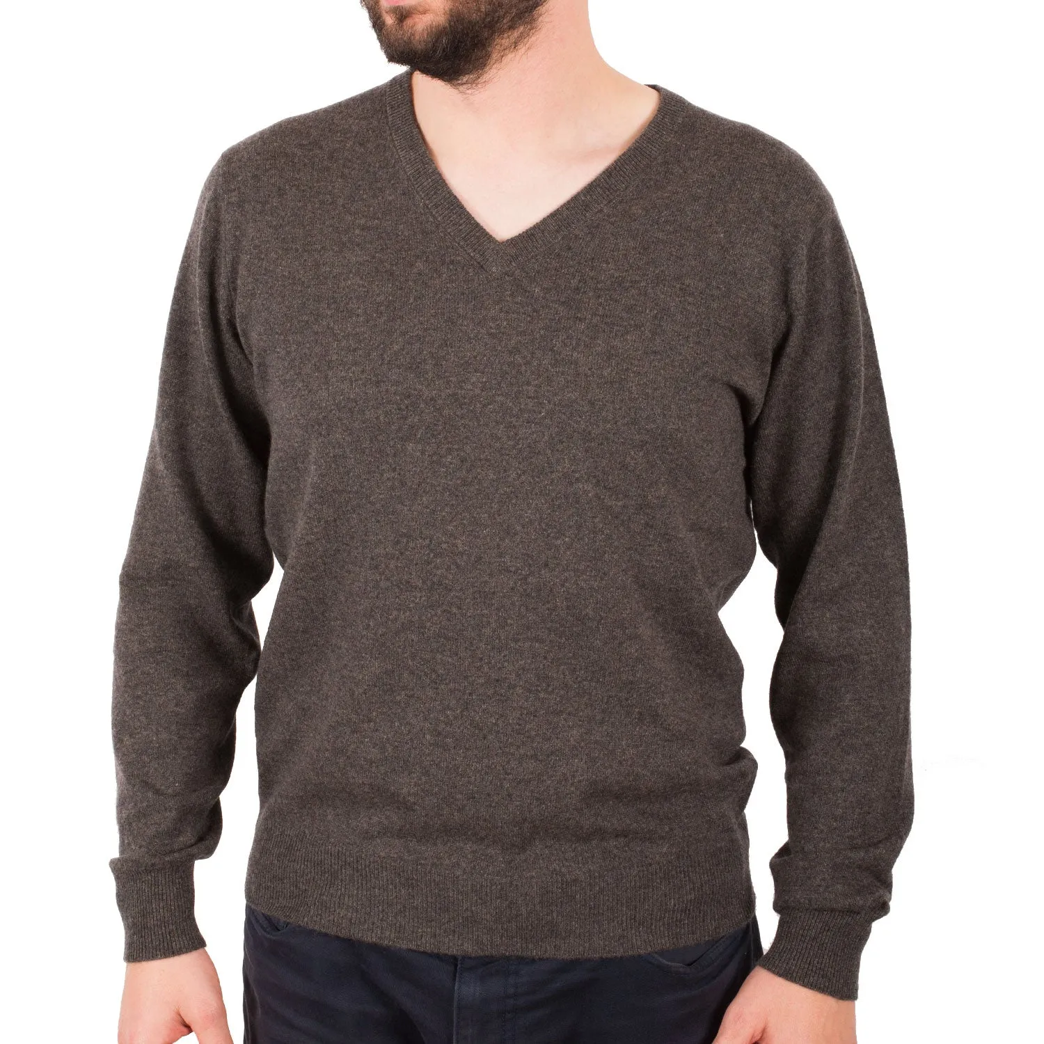 Men's Dunedin Cashmere 100% Cashmere V  Ptarmigan