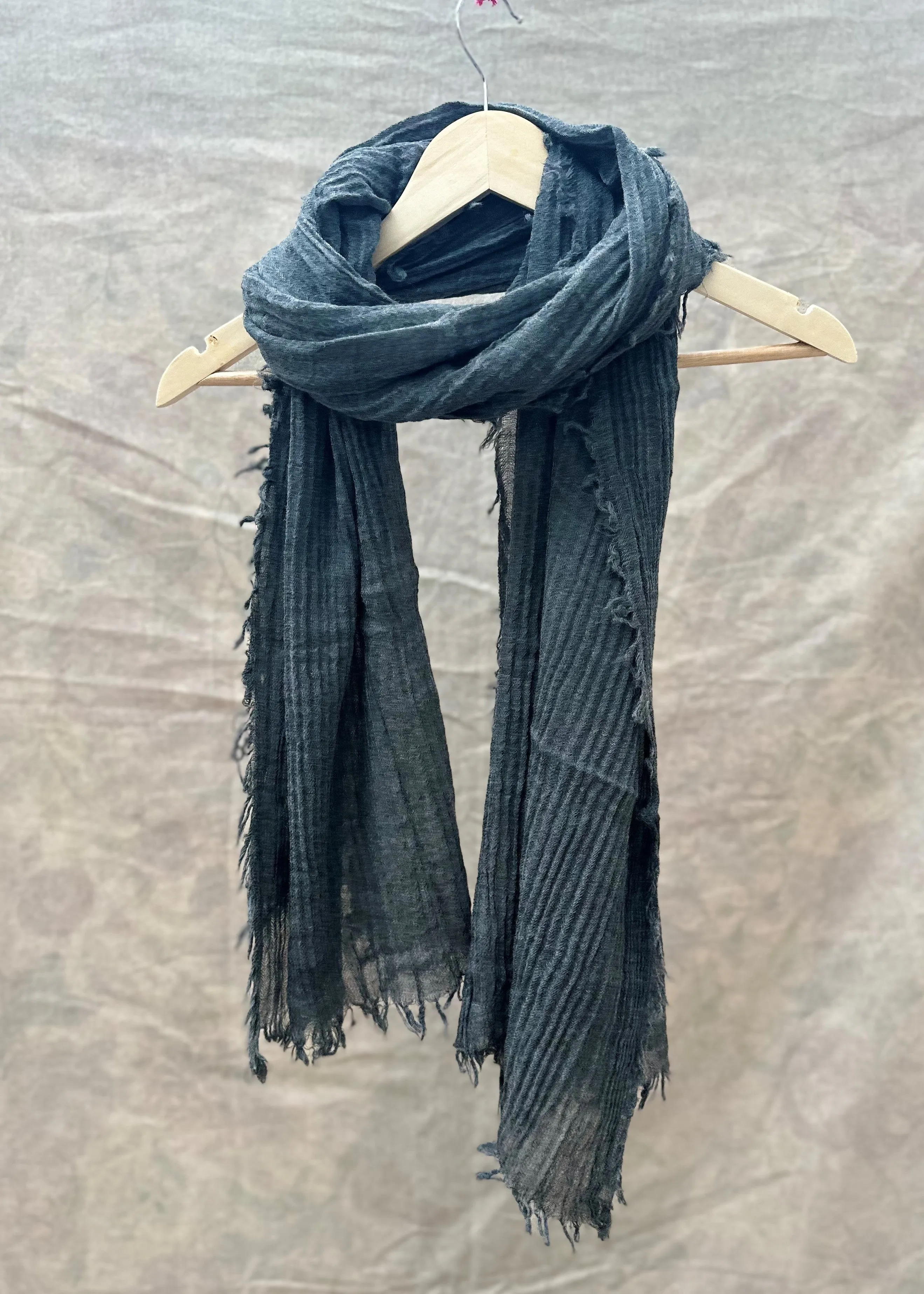 Mens Scarf 100% Wool in Grey Melange