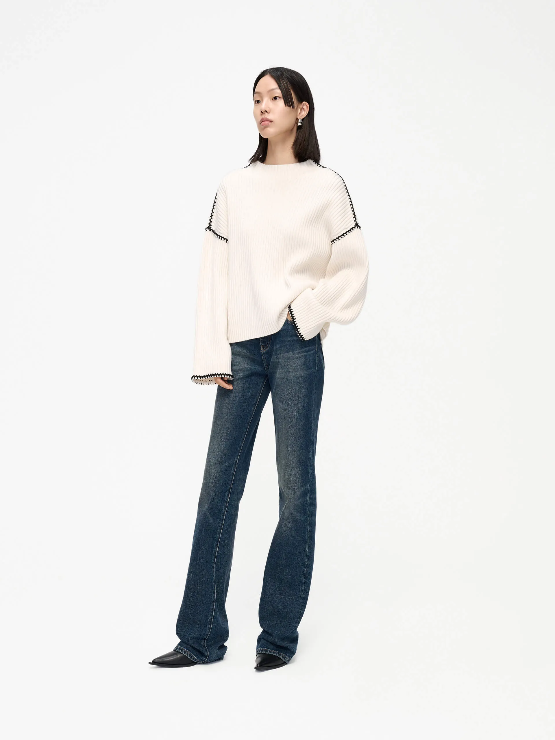 Merino Wool Contrast Sweater