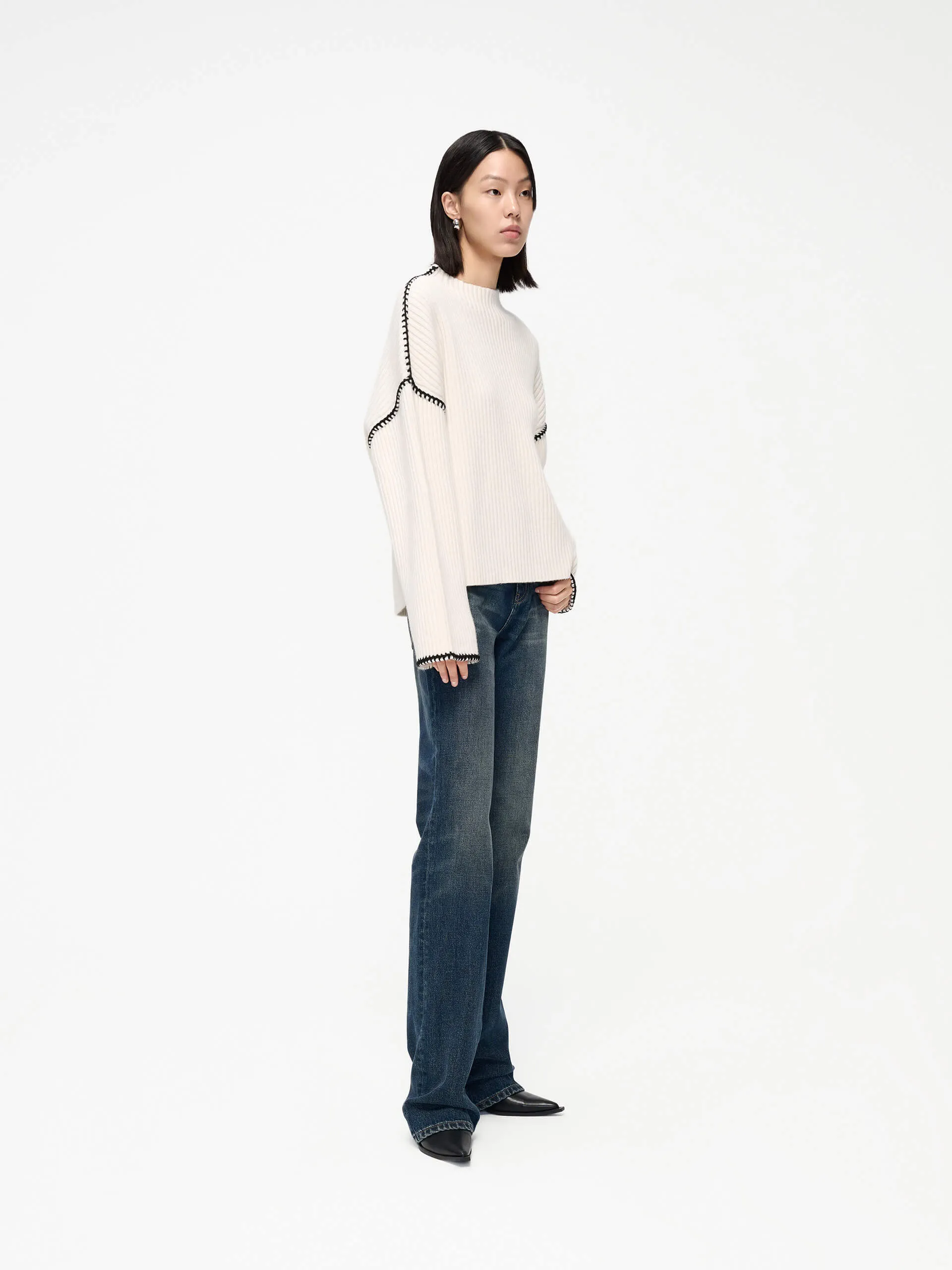 Merino Wool Contrast Sweater