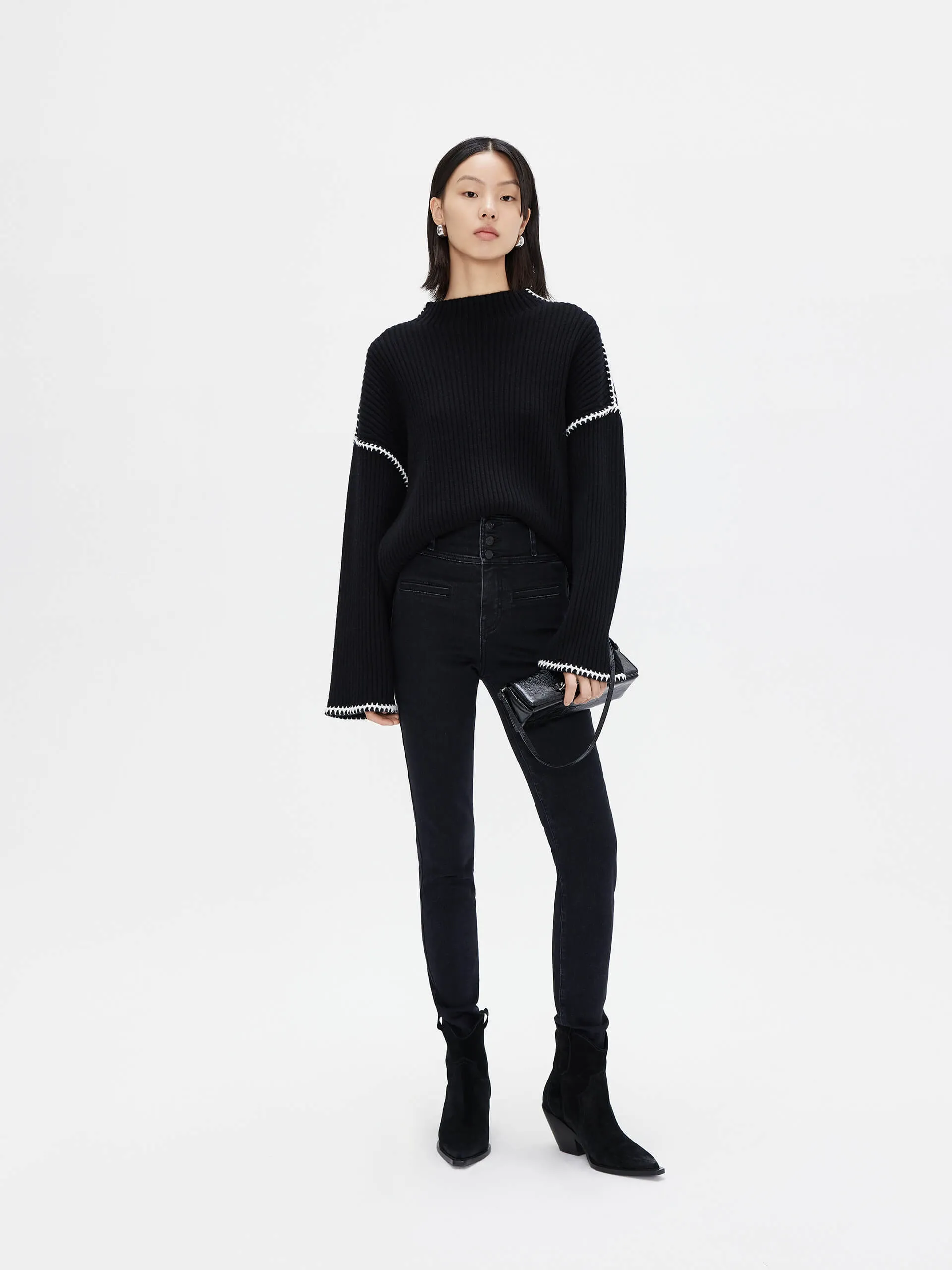 Merino Wool Contrast Sweater