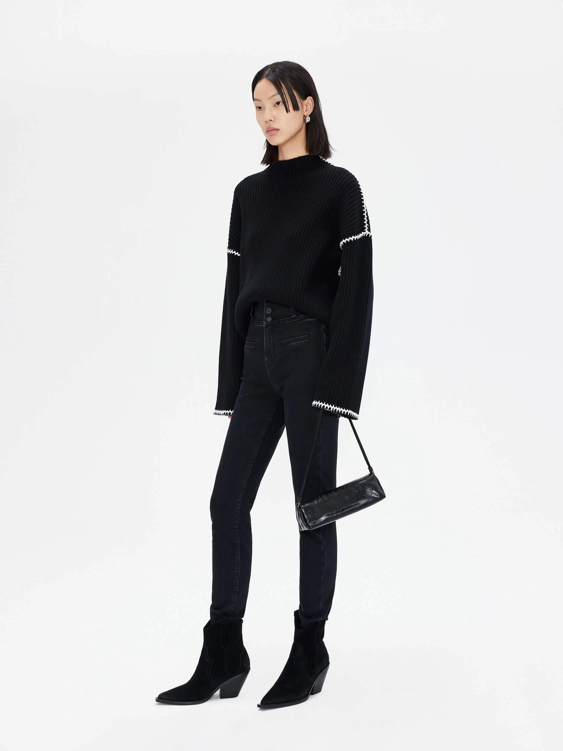 Merino Wool Contrast Sweater