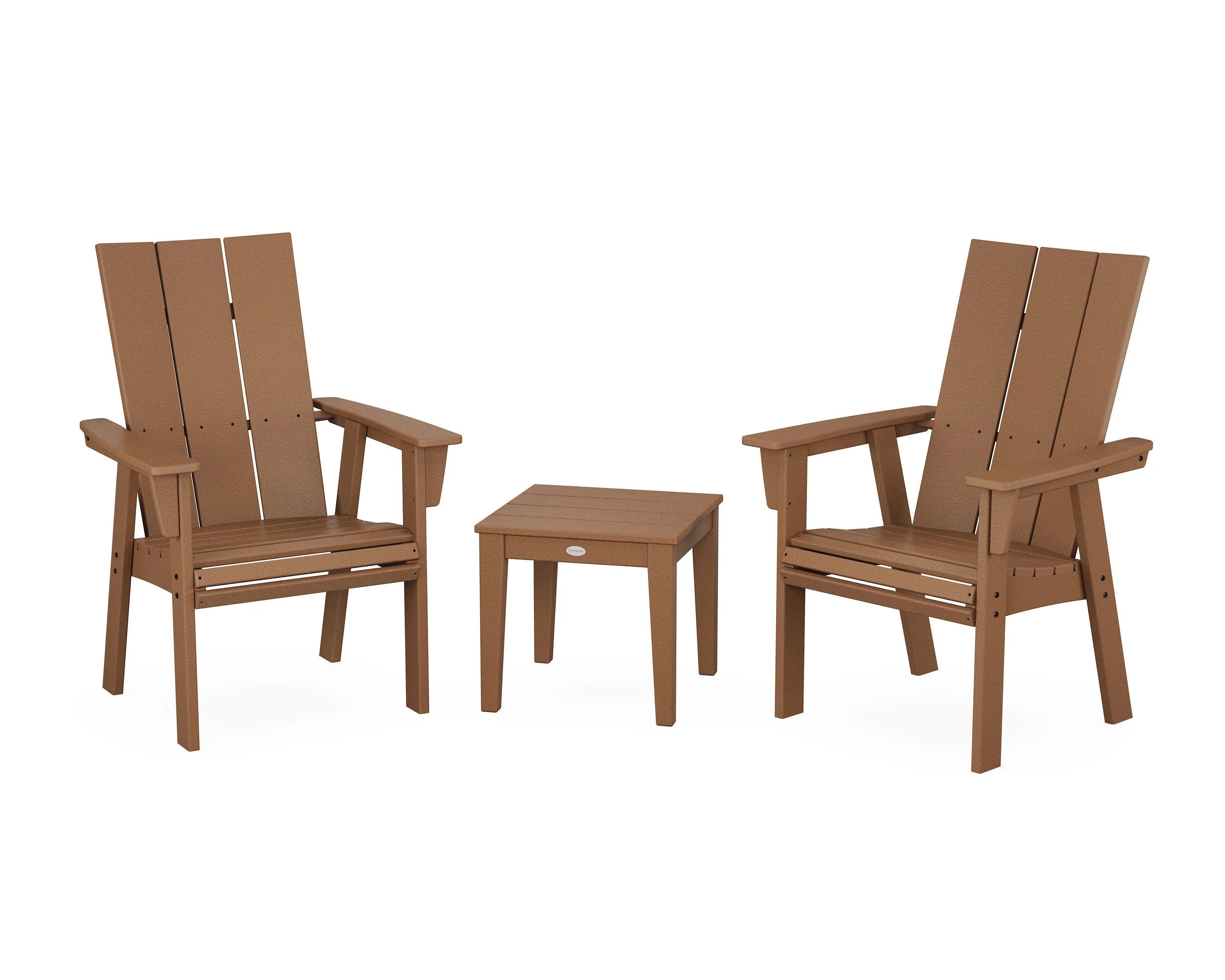 Modern 3-Piece Curveback Upright Adirondack Chair Set