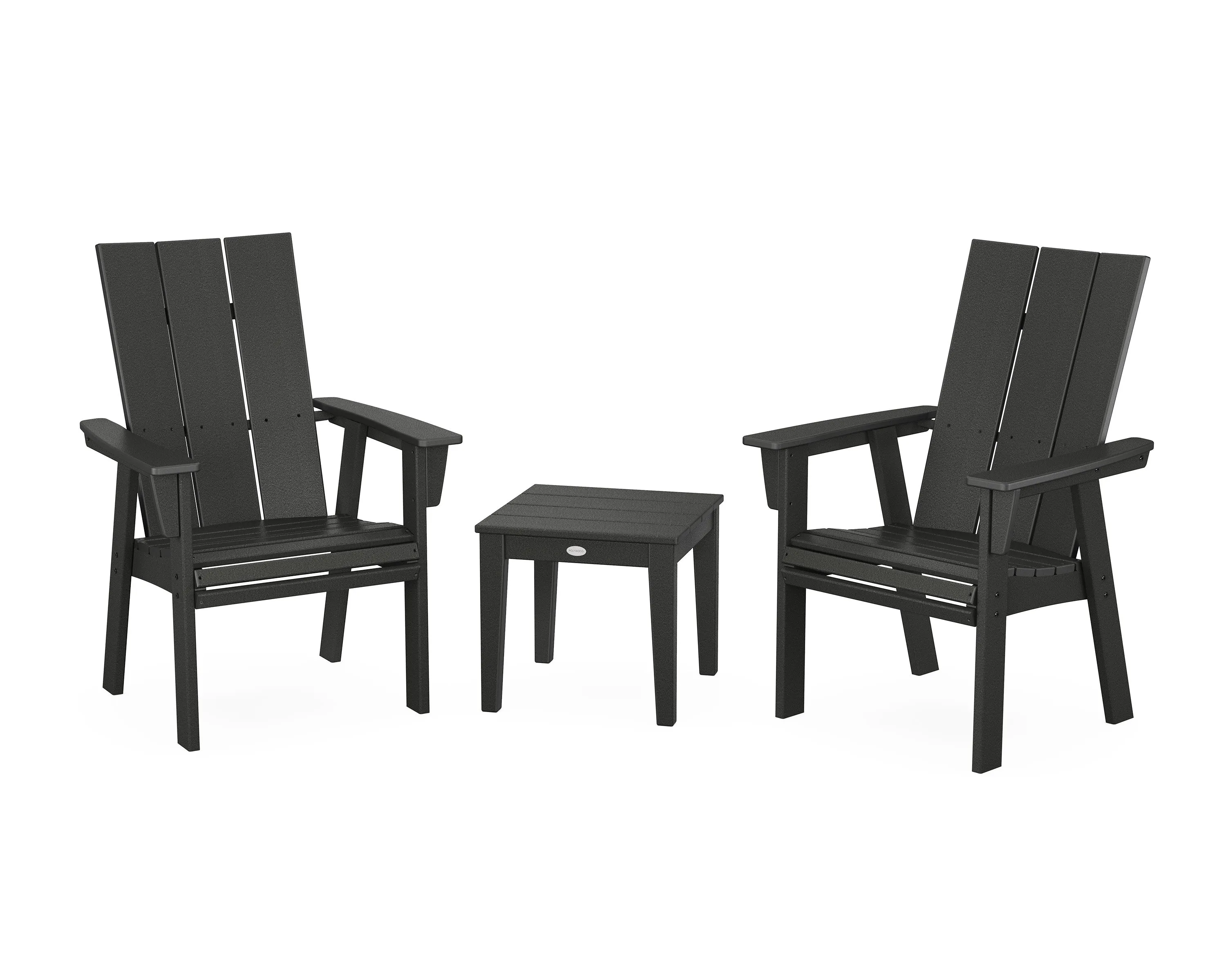 Modern 3-Piece Curveback Upright Adirondack Chair Set