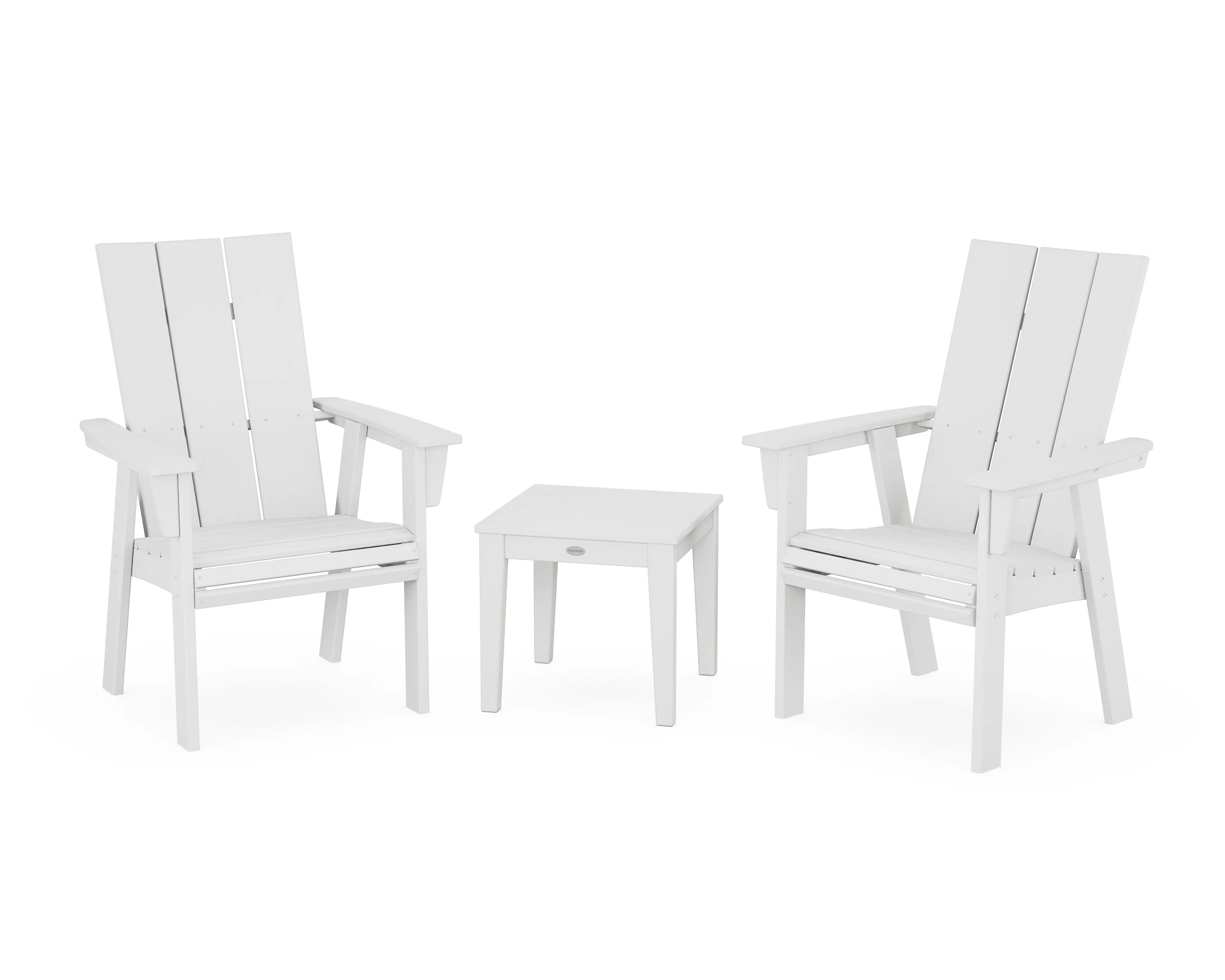 Modern 3-Piece Curveback Upright Adirondack Chair Set