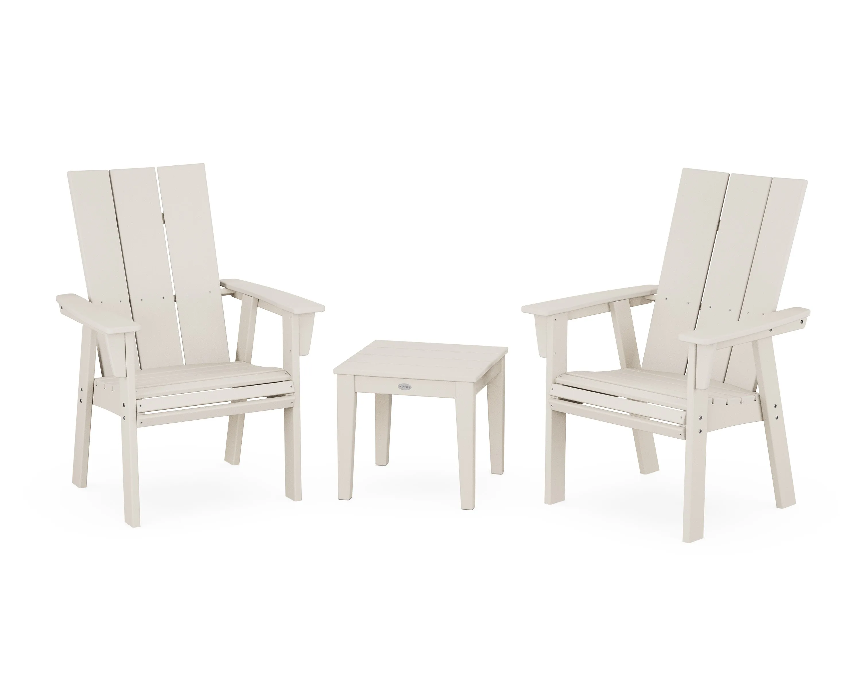 Modern 3-Piece Curveback Upright Adirondack Chair Set