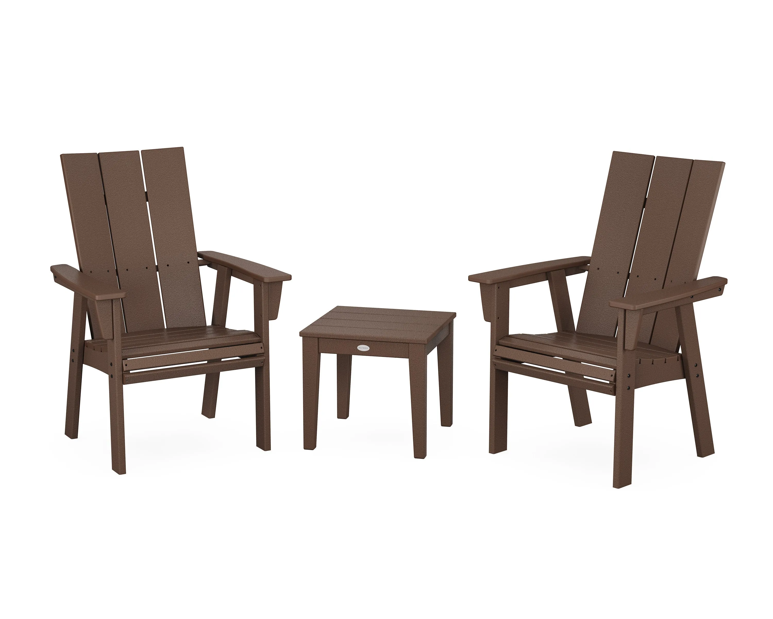 Modern 3-Piece Curveback Upright Adirondack Chair Set