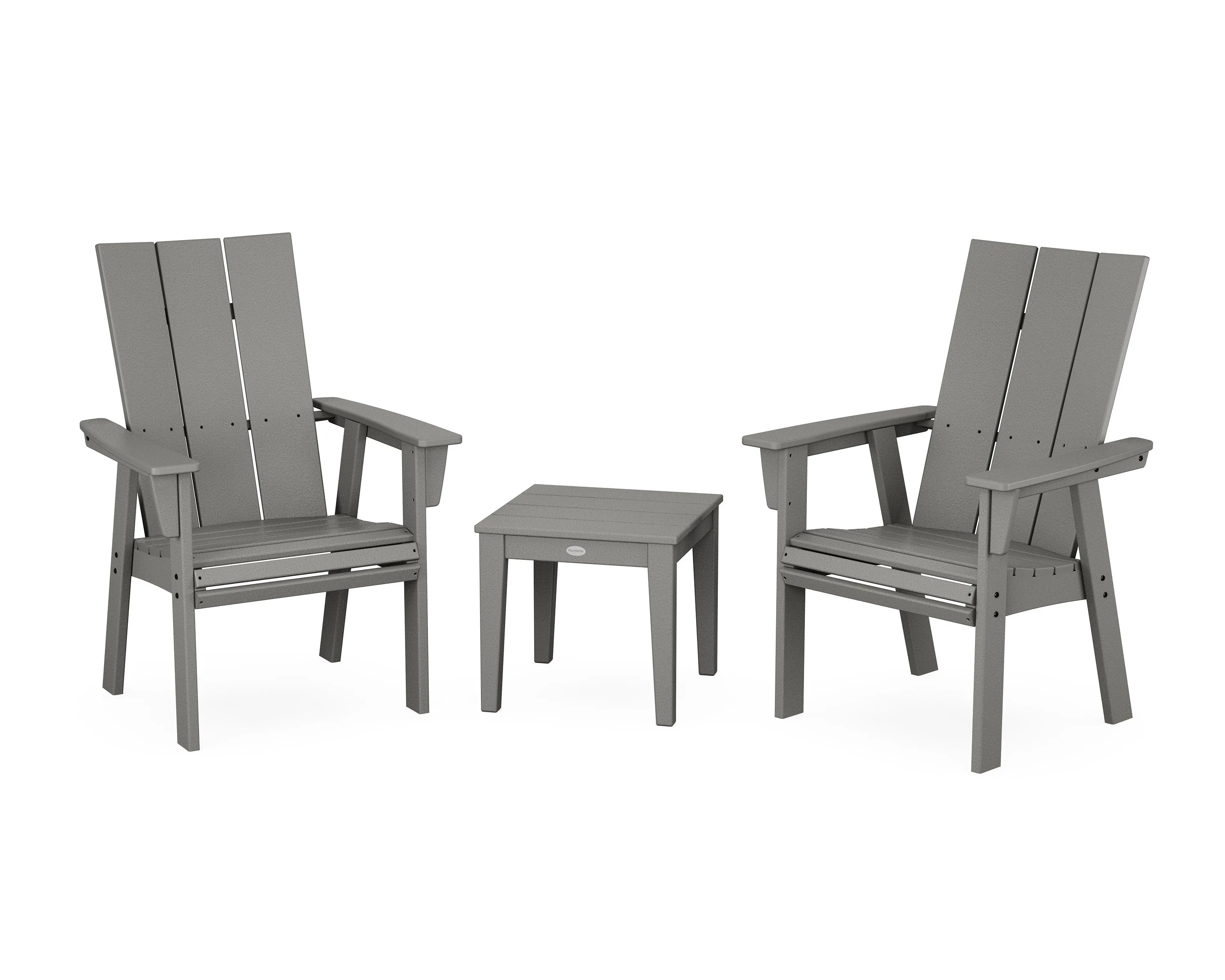 Modern 3-Piece Curveback Upright Adirondack Chair Set