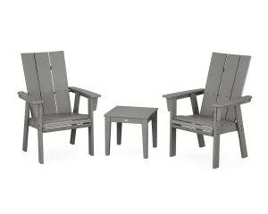 Modern 3-Piece Curveback Upright Adirondack Chair Set