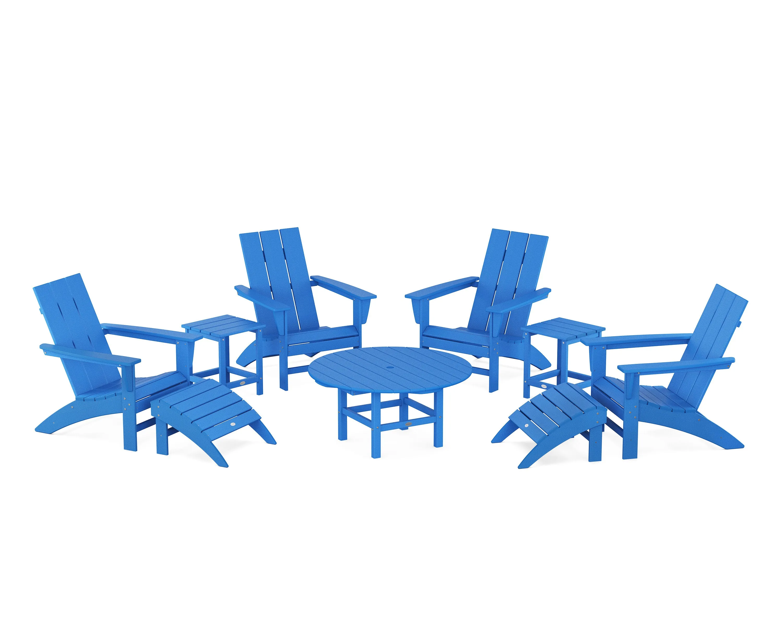 Modern Adirondack Chair 9-Piece Conversation Set