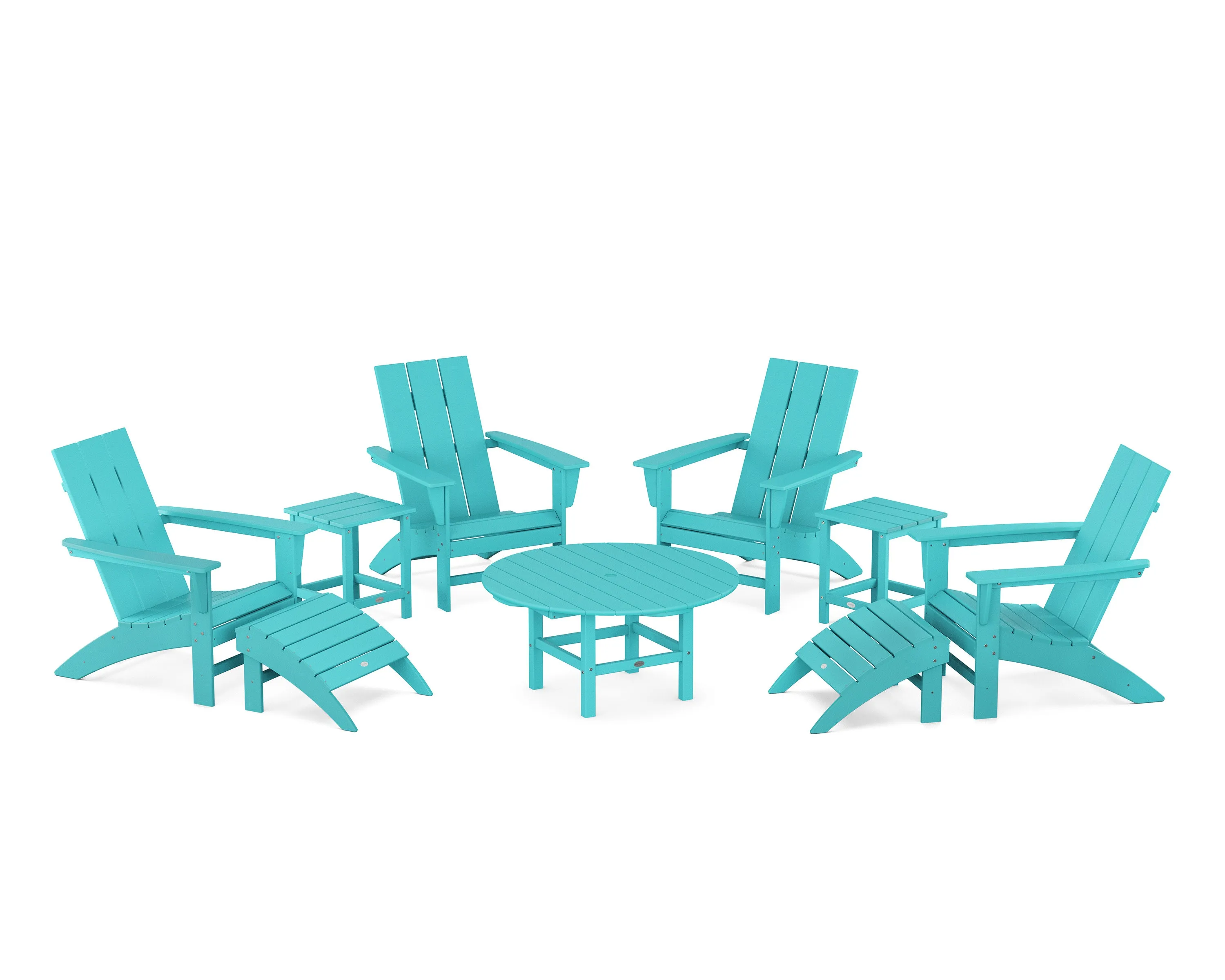 Modern Adirondack Chair 9-Piece Conversation Set