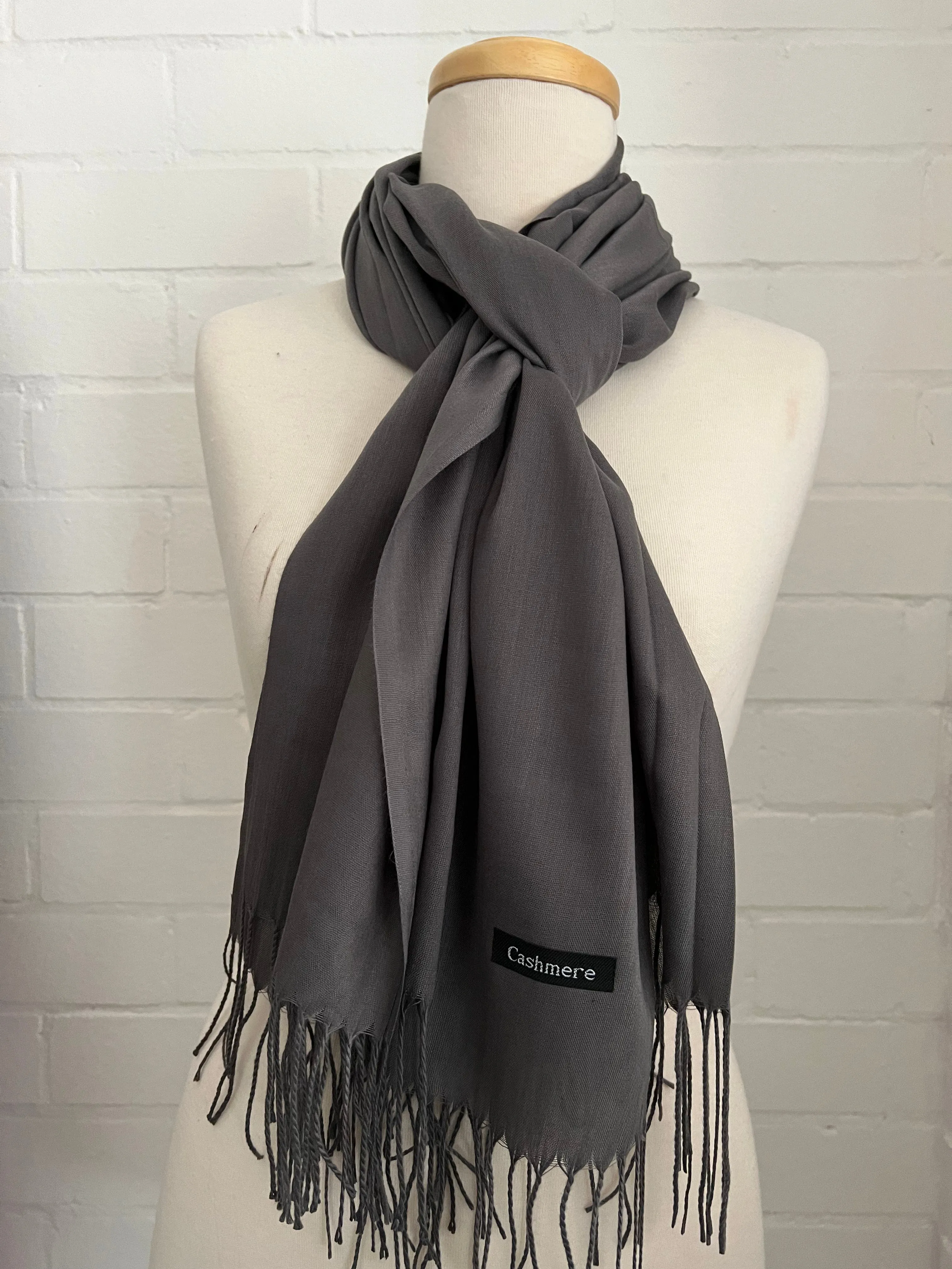 💥Pashmina Shawl - Gun Metal Grey - Lightweight