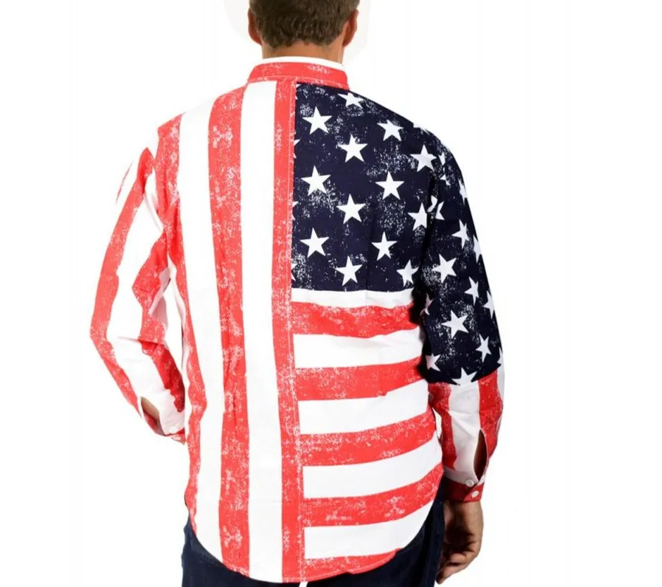 Patriotic Unisex American Flag Shirt with long sleeves 167201