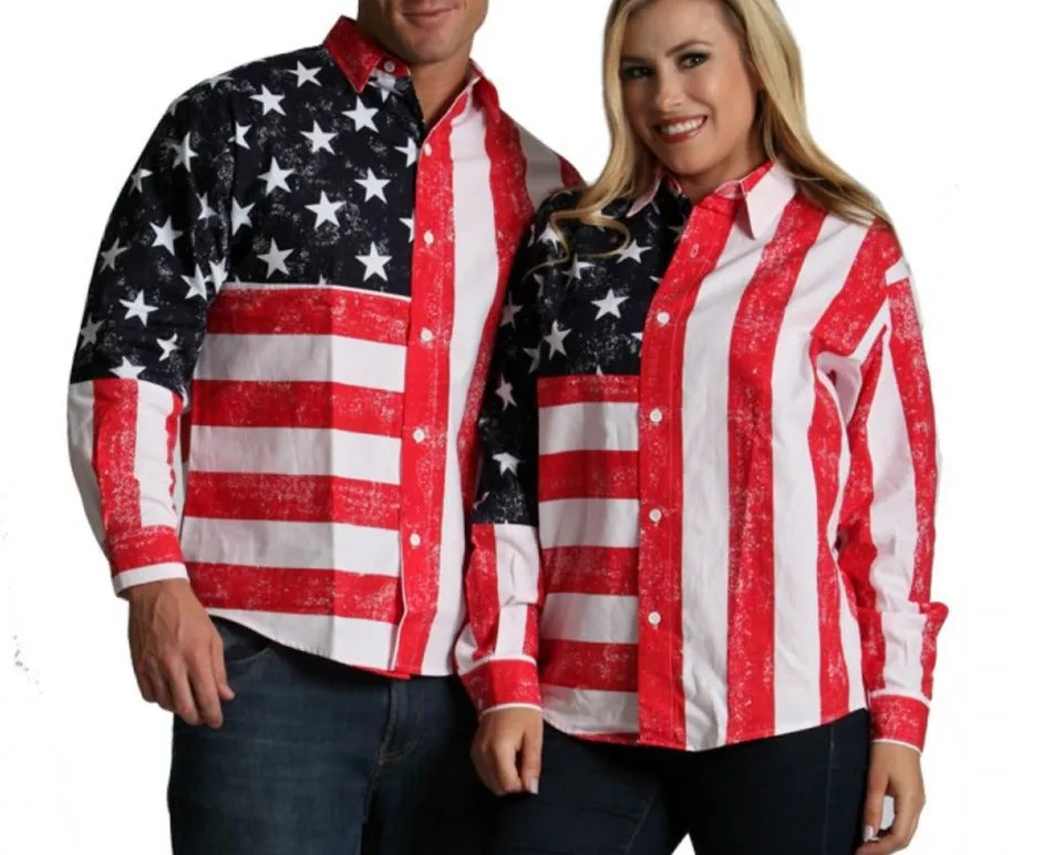 Patriotic Unisex American Flag Shirt with long sleeves 167201