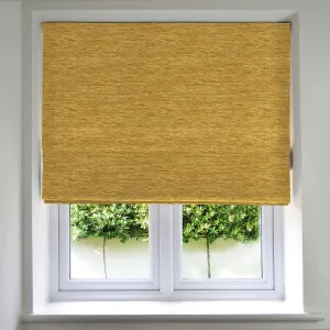 Plain Chenille Yellow Roman Blind