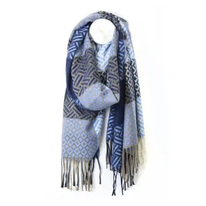 POM Blue Mix Patch Woven Winter Scave