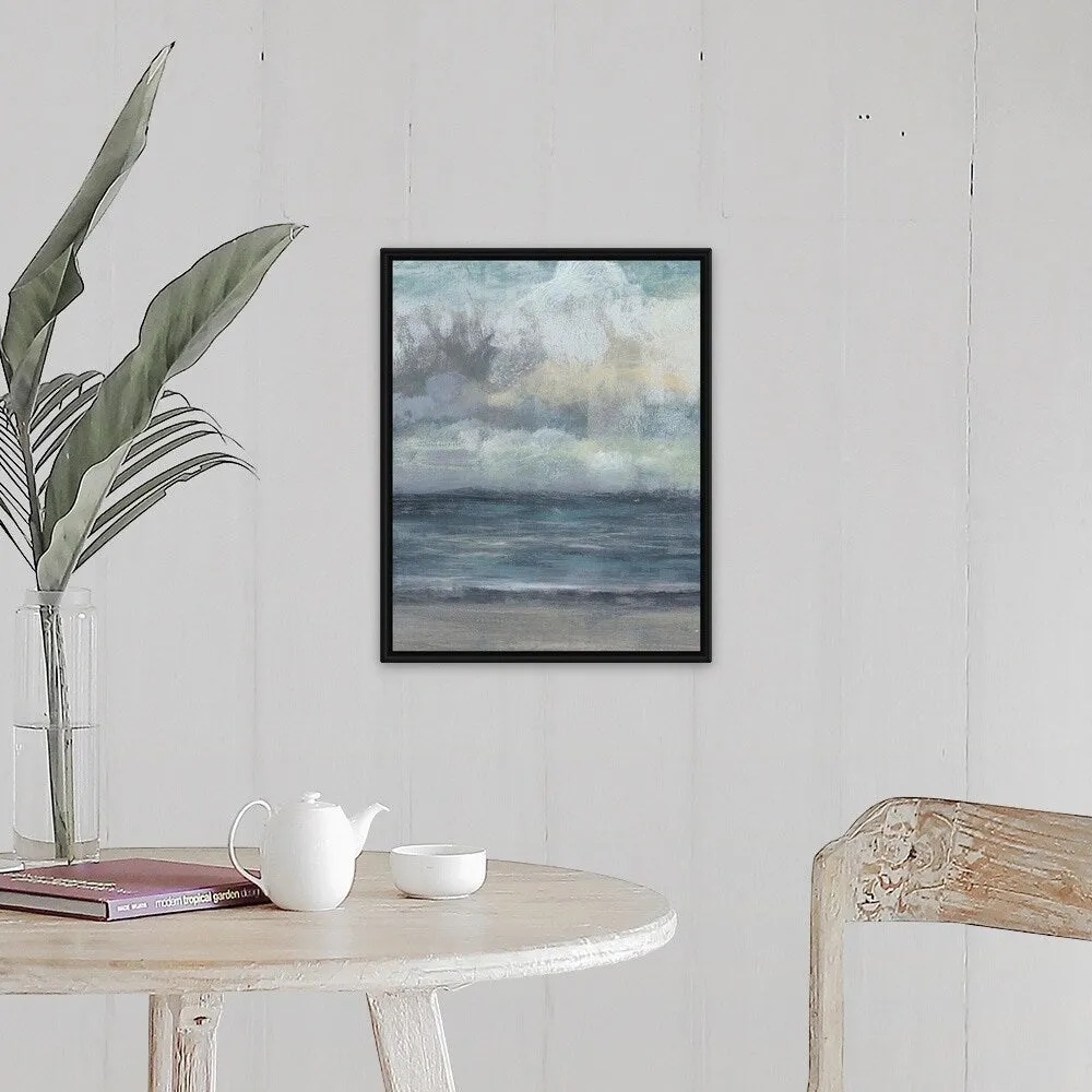 "Beach Rise II" Black Float Frame Canvas Art