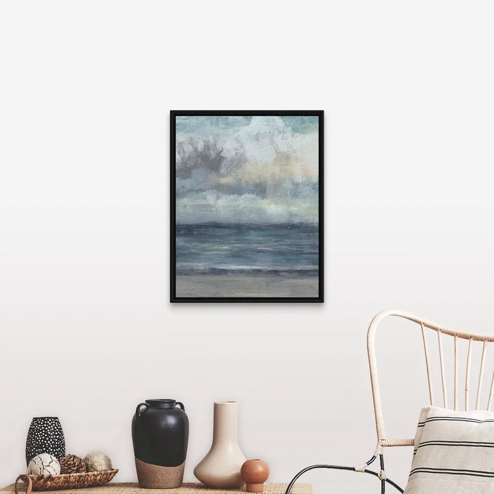 "Beach Rise II" Black Float Frame Canvas Art