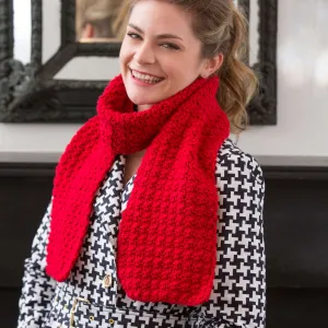 Red Heart Crochet Berry Stitch Scarf