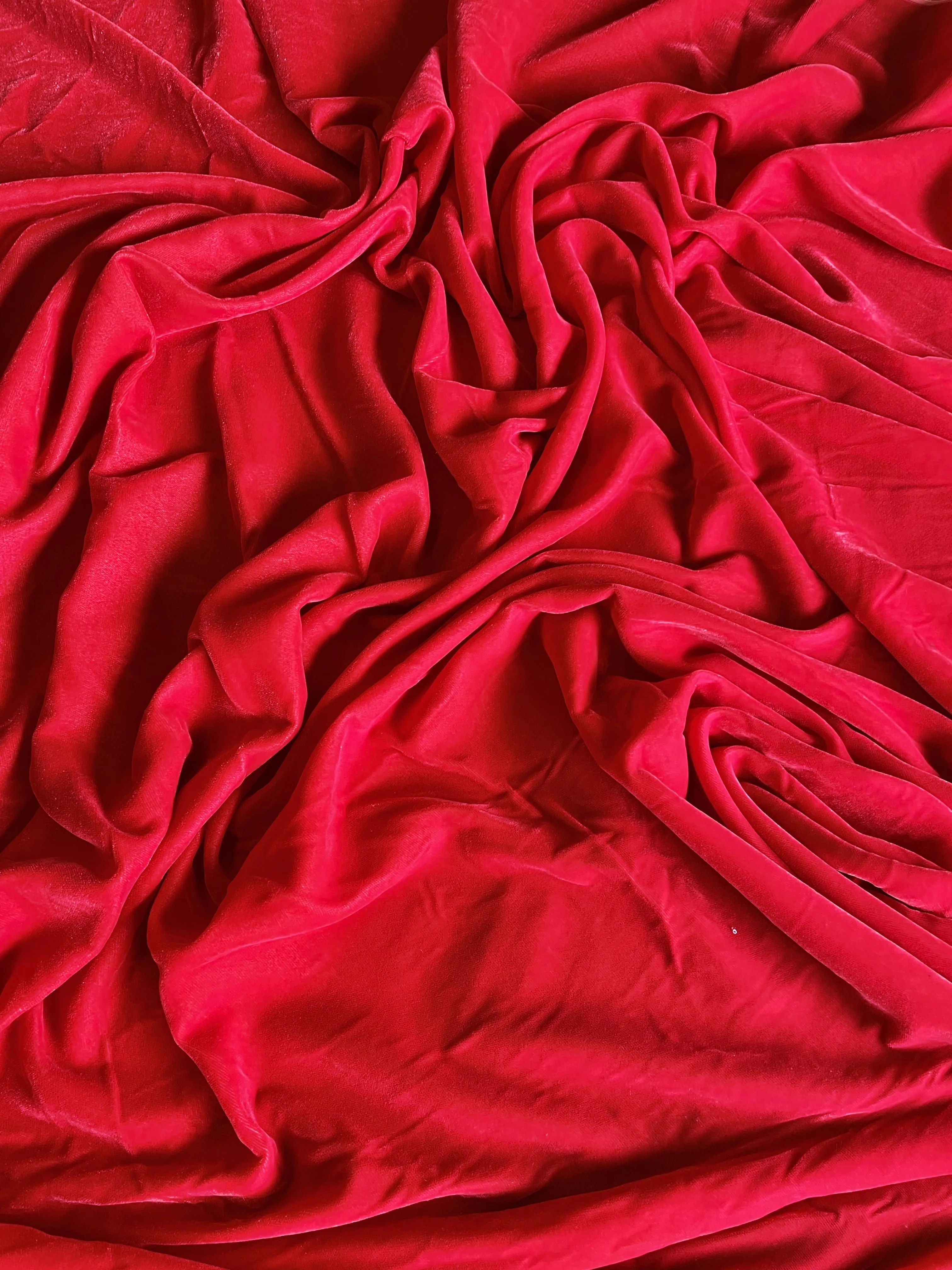 RED - Micro Velvet  Fabric -  Fine and Lightweight - 112 cms - 180 gsm for Dressmaking. , Childrens  Clothing, Dance Costume Crafting