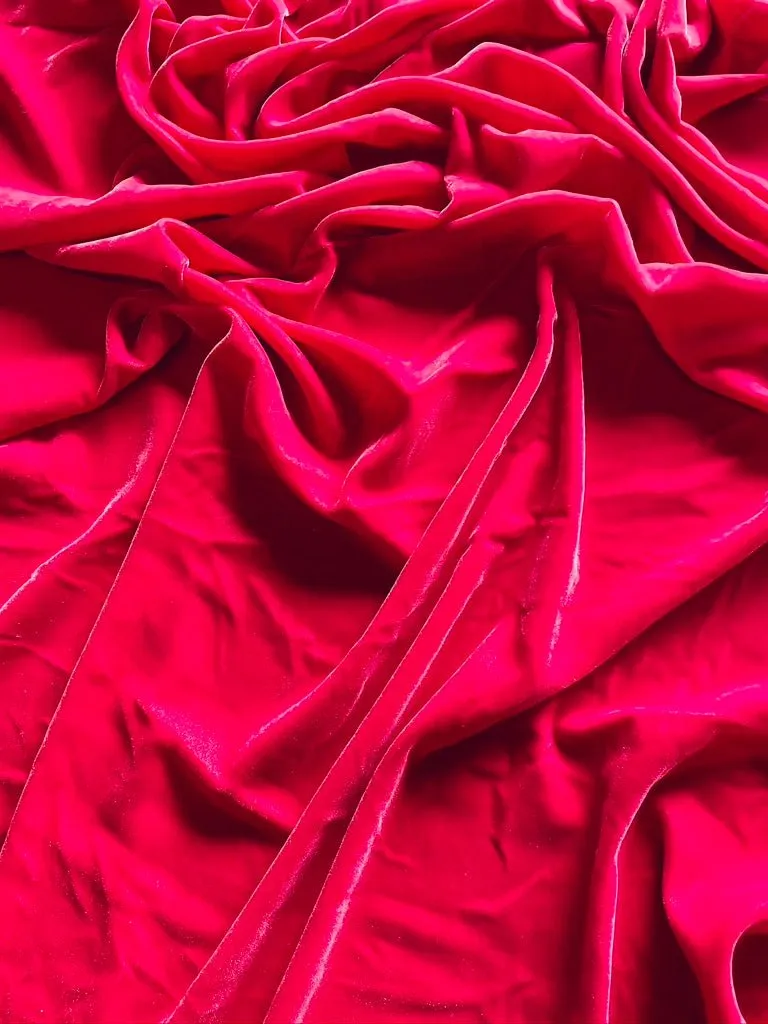 RED - Micro Velvet  Fabric -  Fine and Lightweight - 112 cms - 180 gsm for Dressmaking. , Childrens  Clothing, Dance Costume Crafting