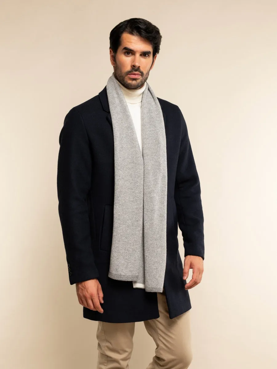 Riccardo (grey & white) - 100% cashmere scarf with pattern