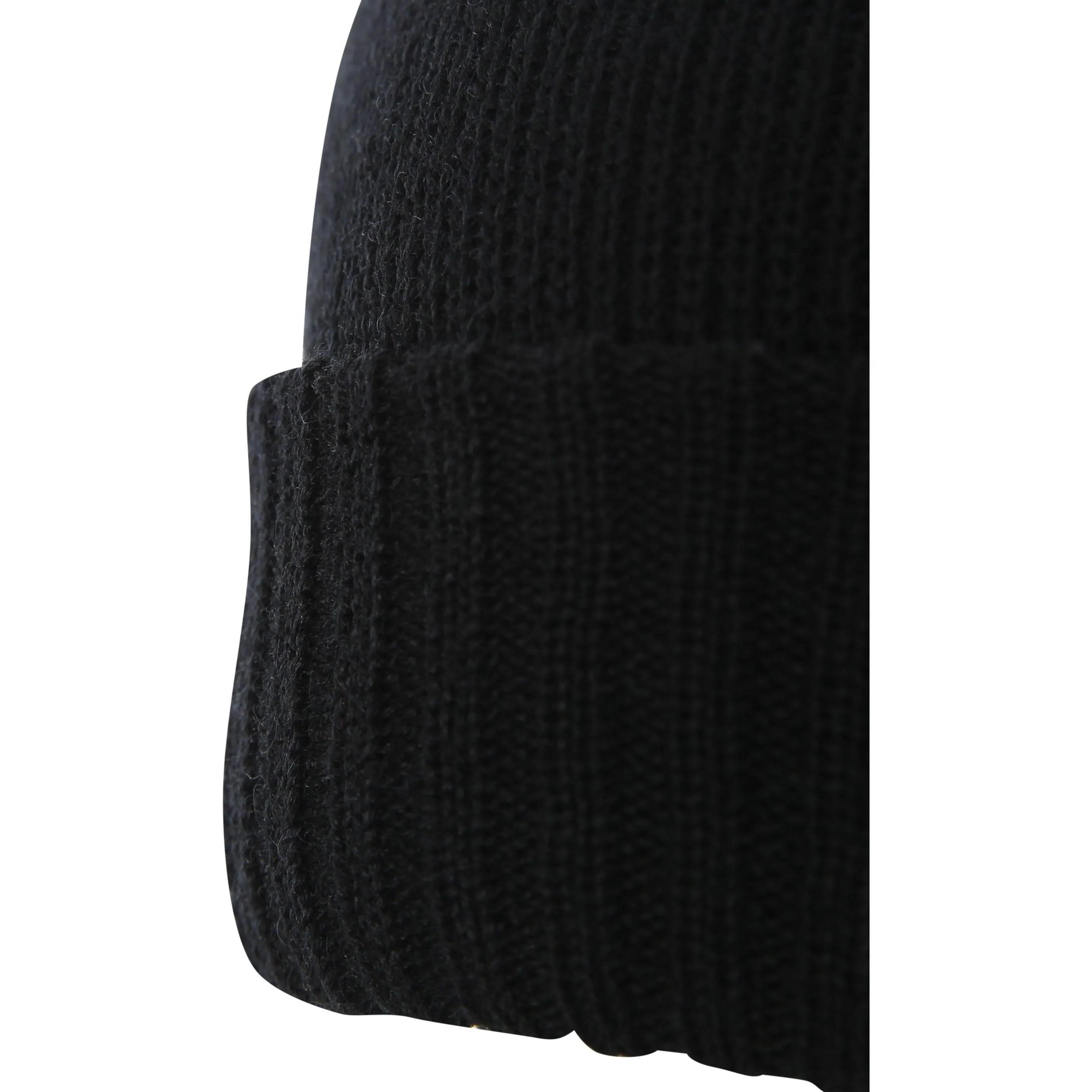 Ronan Unisex Adults DLX Knitted Wool Beanie Hat in Black